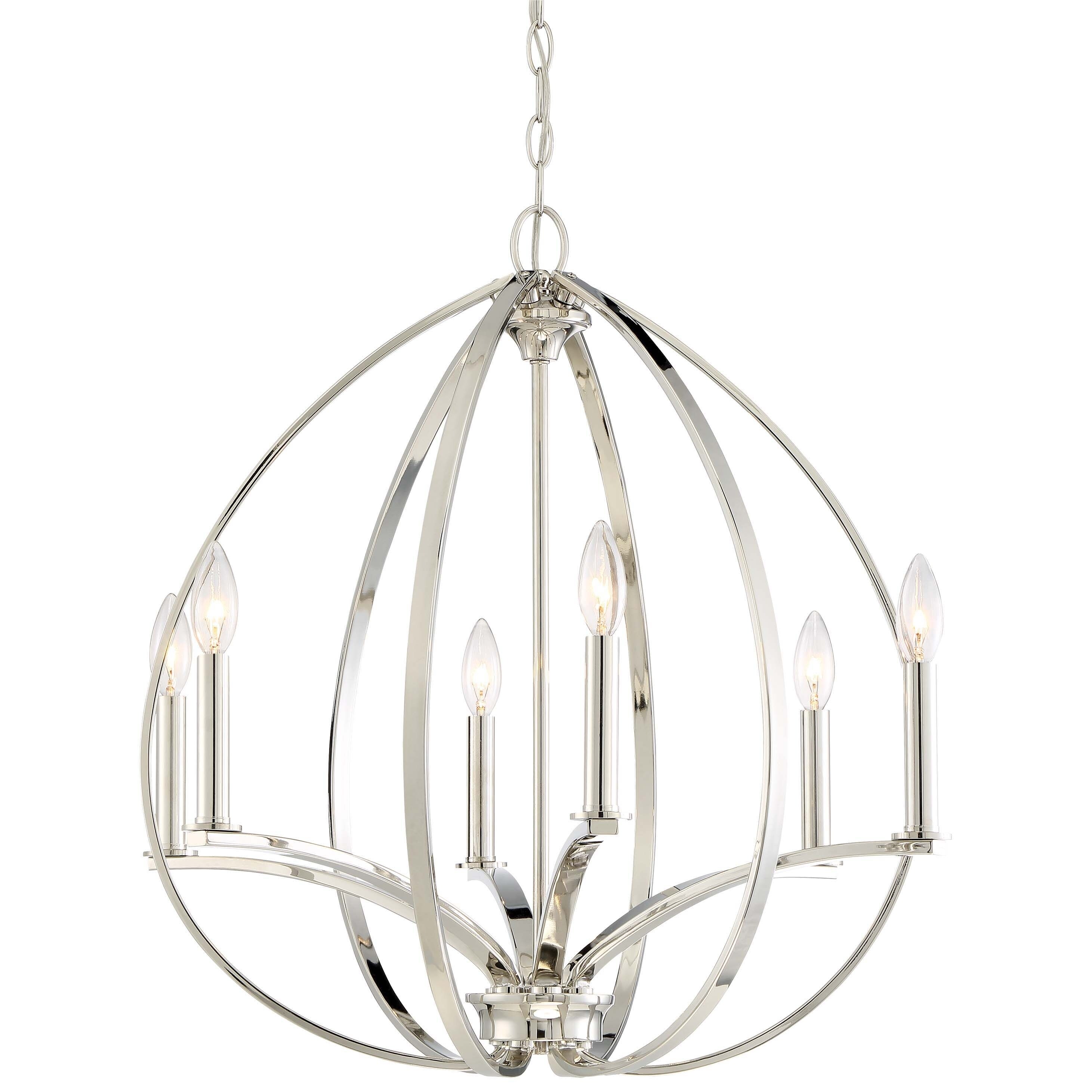 Tilbury Polished Nickel 6 Light Chandelier By Minka Lavery Tilbury Polished Nickel 6 Light Chandelier By Minka Lavery