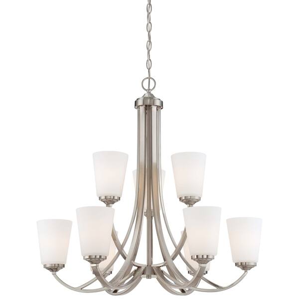 Overland Park Brushed Nickel 9 Light Chandelier By Minka Lavery Overland Park Brushed Nickel 9 Light Chandelier By Minka Lavery