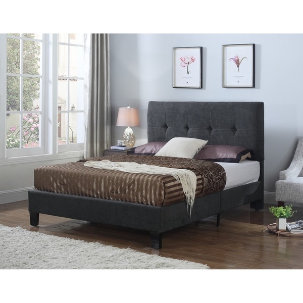 Emerald Home Harper Gray Tufted Upholstered Bed