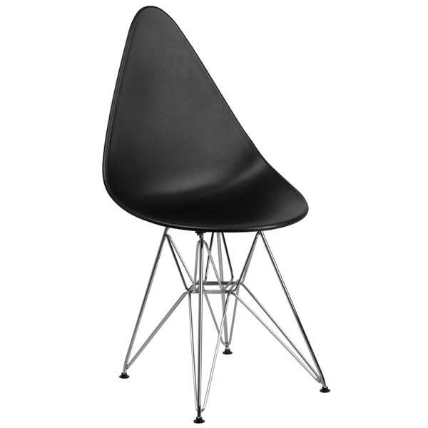 Allegra Series Teardrop Plastic Chair with Chrome Base