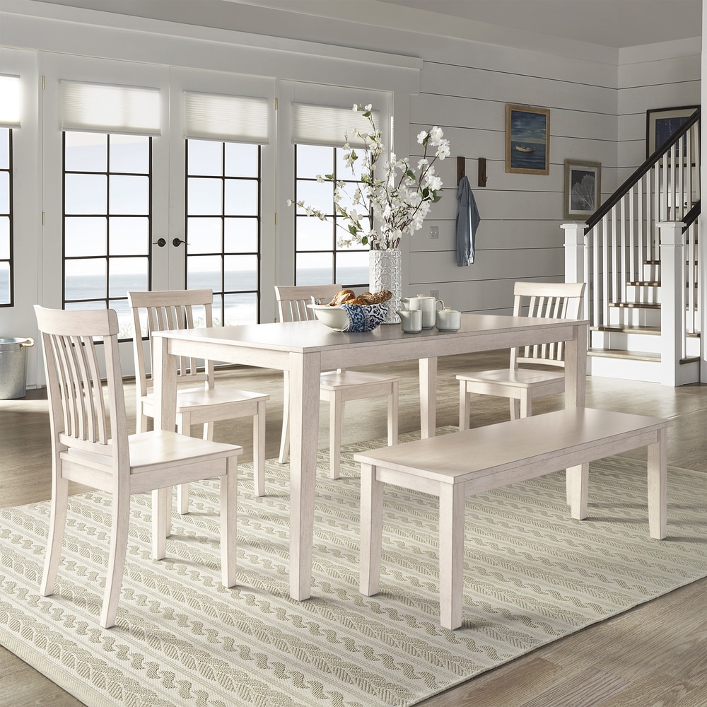 iNSPIRE Q Classic Wilmington II 60-Inch Rectangular Antique White Dining Set