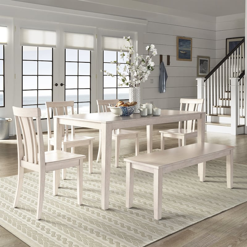 Wilmington II 60-Inch Rectangular Antique White Dining Set by iNSPIRE Q Classic