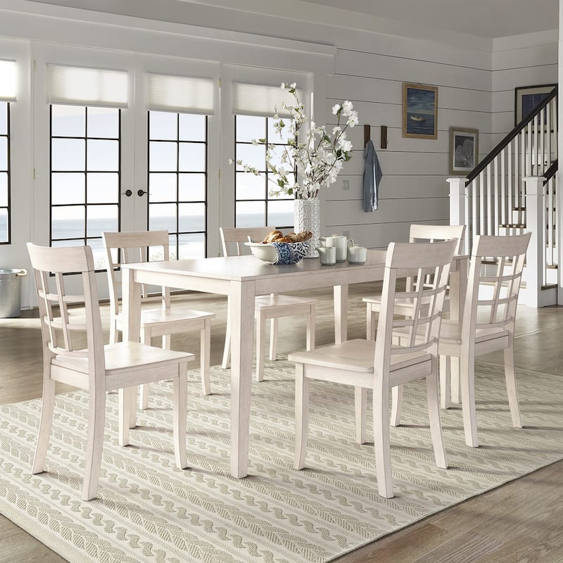 Wilmington II 60-Inch Rectangular Antique White Dining Set by iNSPIRE Q Classic
