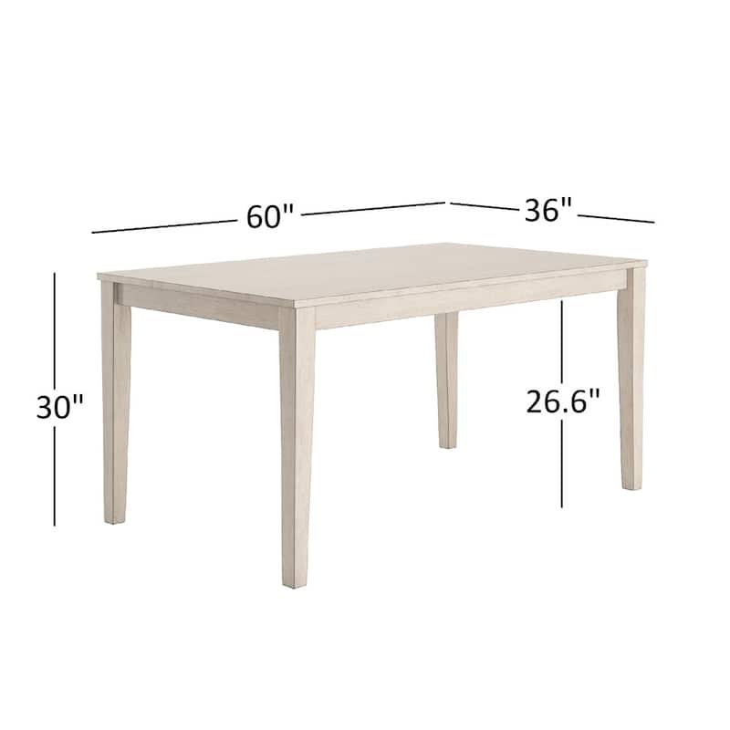 Wilmington II 60-Inch Rectangular Antique White Dining Set by iNSPIRE Q Classic