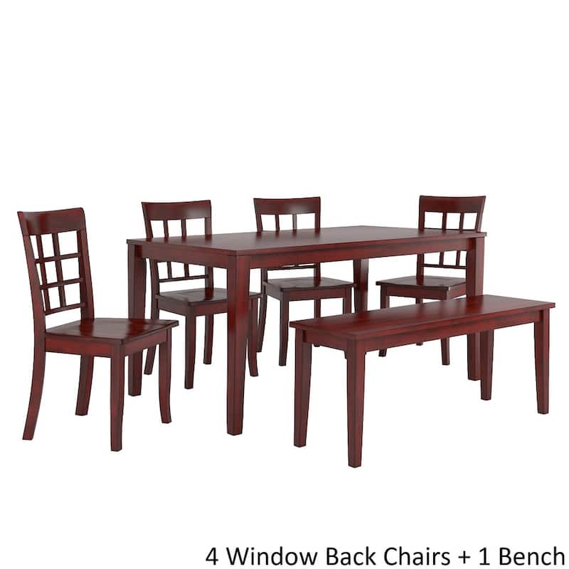 Wilmington II 60-Inch Rectangular Antique Berry Red Dining Set by iNSPIRE Q Classic
