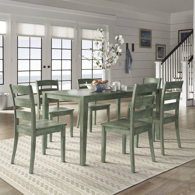 Wilmington II 60-Inch Rectangular Antique Sage Green Dining Set by iNSPIRE Q Classic