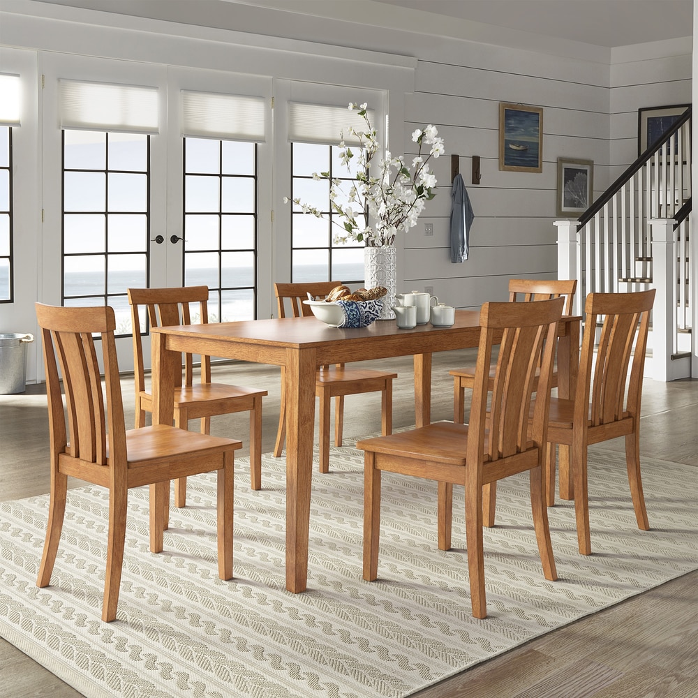 Wilmington II 60-Inch Rectangular Oak Finish Dining Set by