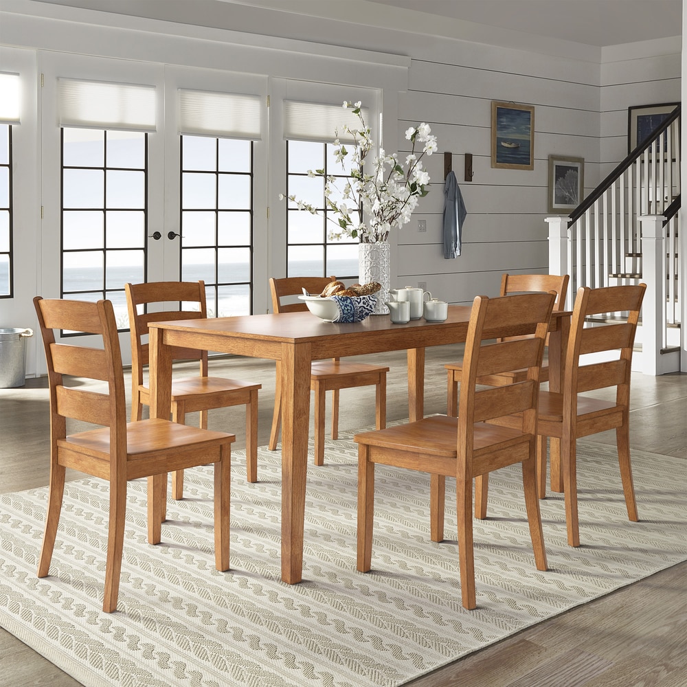 Wilmington II 60-Inch Rectangular Oak Finish Dining Set by