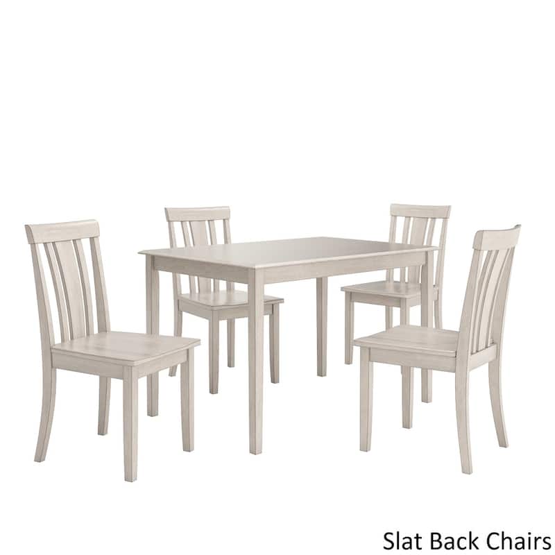 Wilmington II 48-Inch Rectangular Antique White 5-Piece Dining Set by iNSPIRE Q Classic - Slat Back Chairs