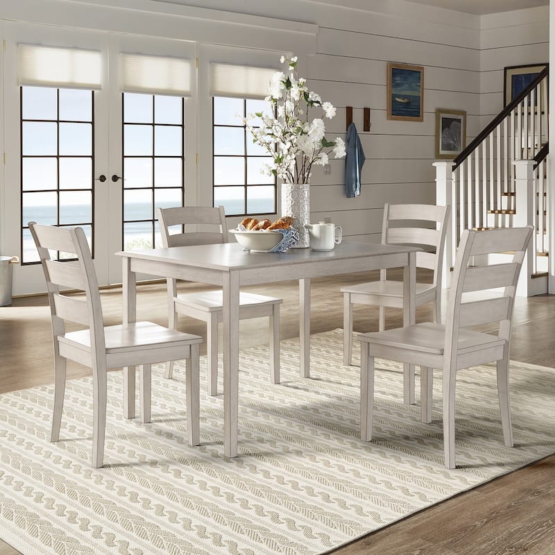 Wilmington II 48-Inch Rectangular Antique White 5-Piece Dining Set by iNSPIRE Q Classic