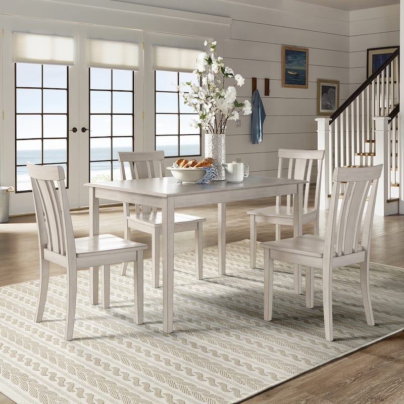 Wilmington II 48-Inch Rectangular Antique White 5-Piece Dining Set by iNSPIRE Q Classic