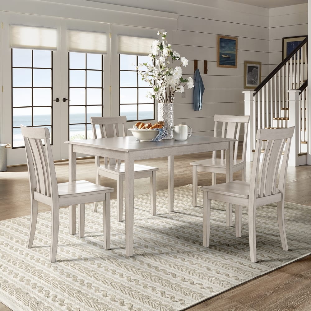 Wilmington II 48-Inch Rectangular Antique White 5-Piece Dining Set by iNSPIRE Q Classic
