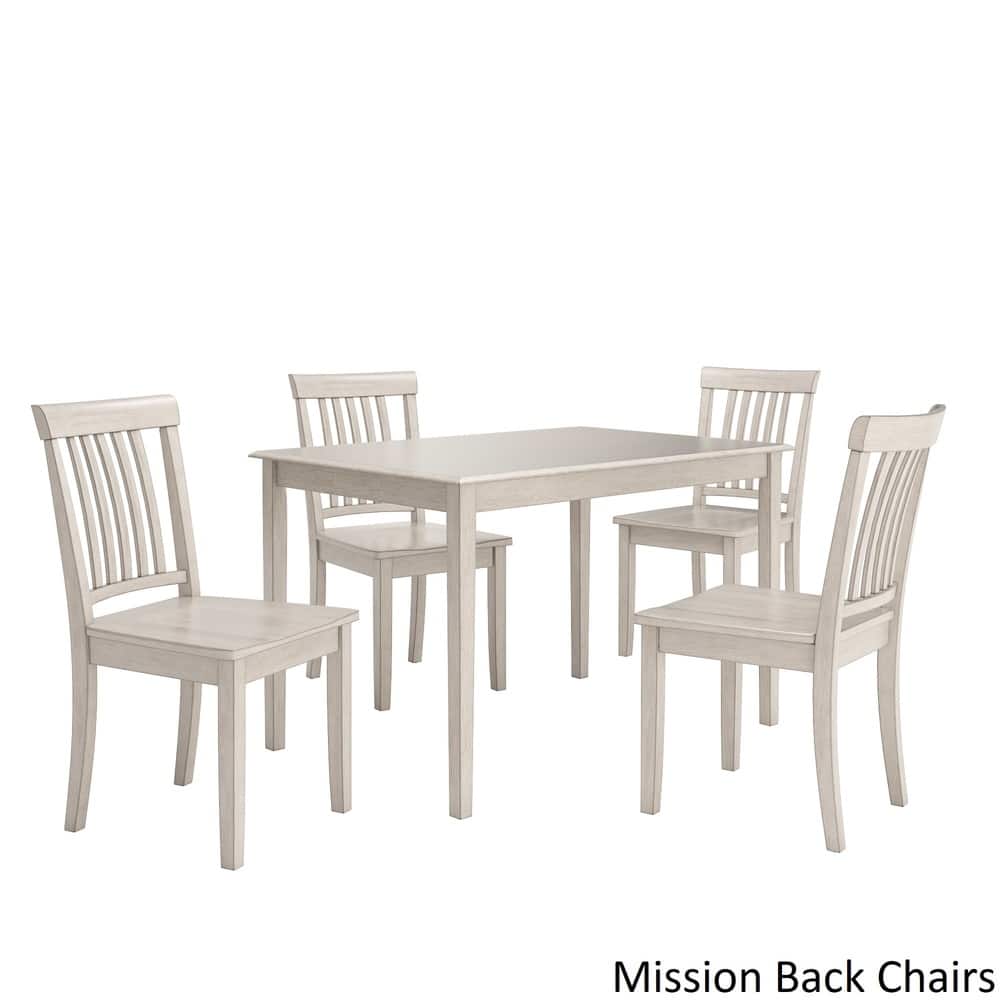 Wilmington II 48-Inch Rectangular Antique White 5-Piece Dining Set by iNSPIRE Q Classic