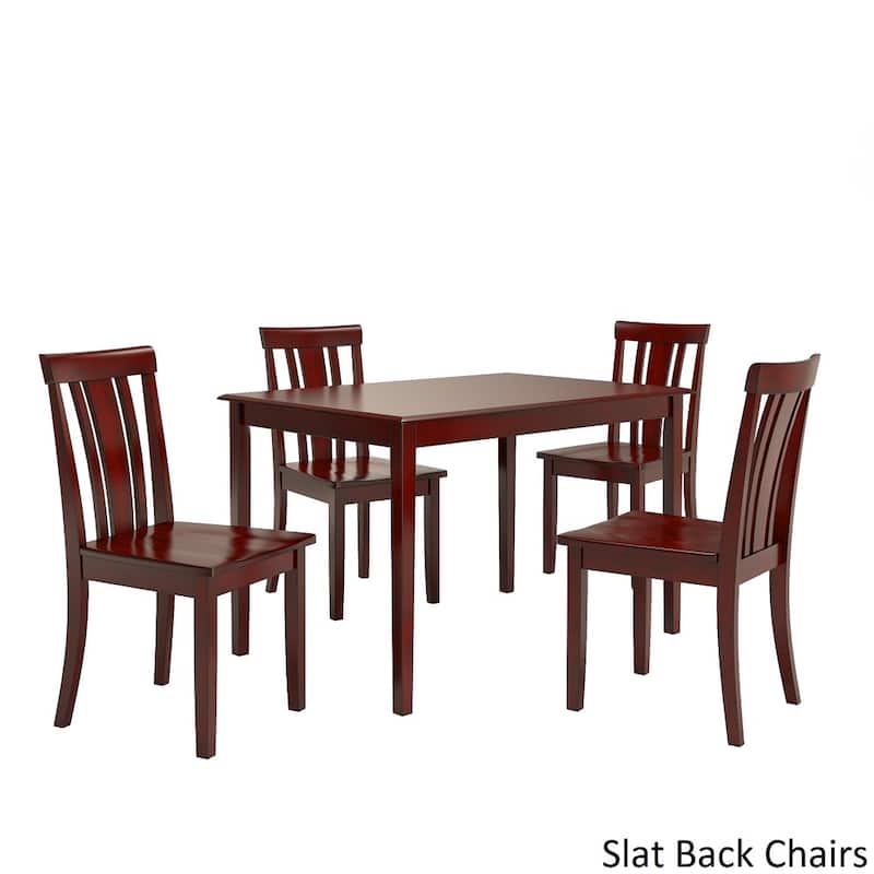 Wilmington II 48-Inch Rectangular Antique Berry Red 5-Piece Dining Set by iNSPIRE Q Classic