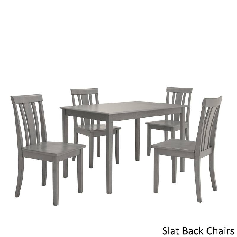 Wilmington II 48-Inch Rectangular Antique Grey 5-Piece Dining Set by iNSPIRE Q Classic - Slat Back Chairs
