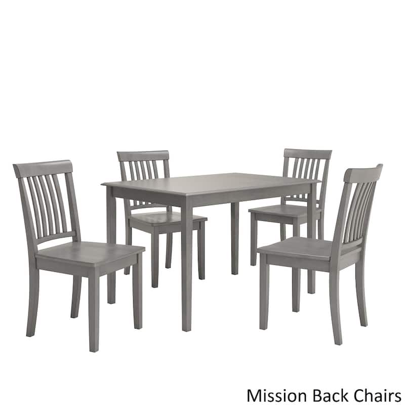 Wilmington II 48-Inch Rectangular Antique Grey 5-Piece Dining Set by iNSPIRE Q Classic - Mission Back Chairs
