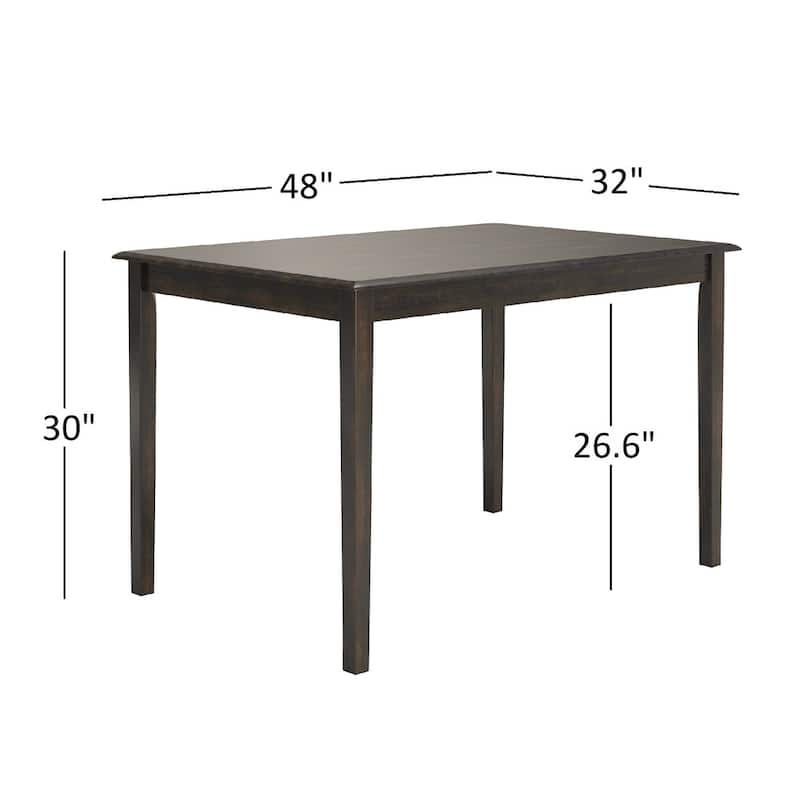 Wilmington II 48-Inch Rectangular Antique Black 5-Piece Dining Set by iNSPIRE Q Classic
