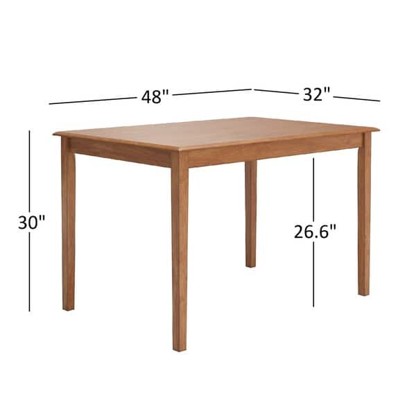 dimension image slide 1 of 5, Wilmington II 48-Inch Rectangular Oak Finish 5-Piece Dining Set by iNSPIRE Q Classic