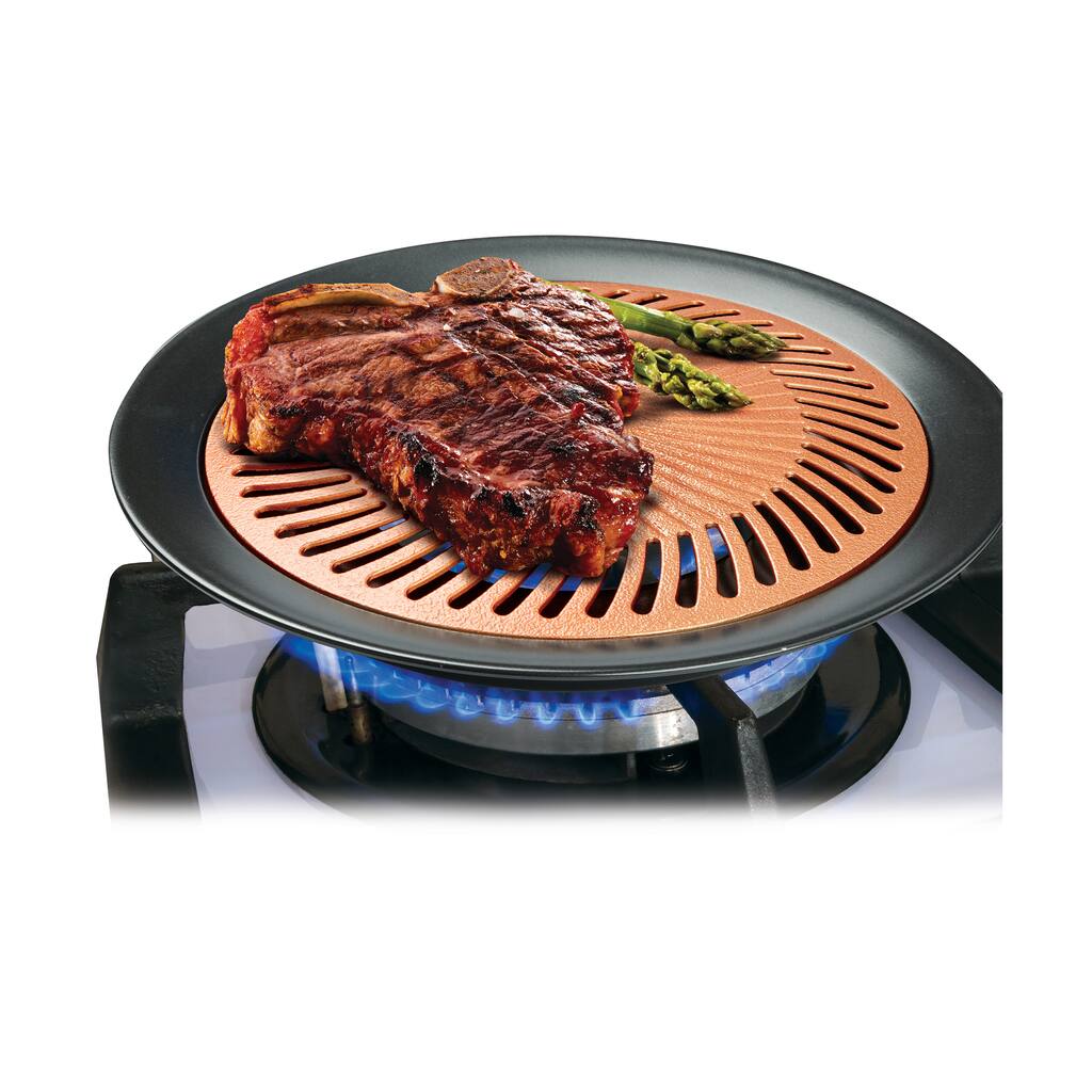 Copper House Stovetop Grill Smokeless Indoor BBQ Grill - Overstock ...