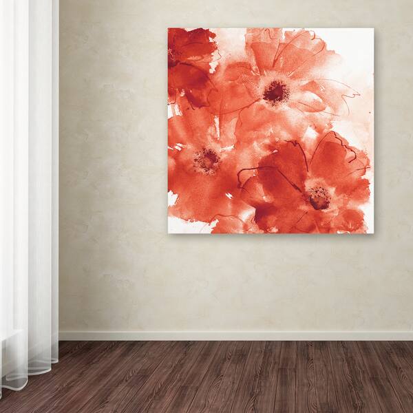 Chris Paschke 'Seashell Cosmos II Red and Orange' Canvas Art Bed Bath