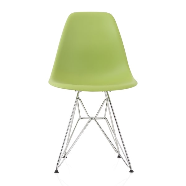 CozyBlock Green Molded Plastic Dining Side Chair with Steel Wire Eiffel Legs. Opens flyout.