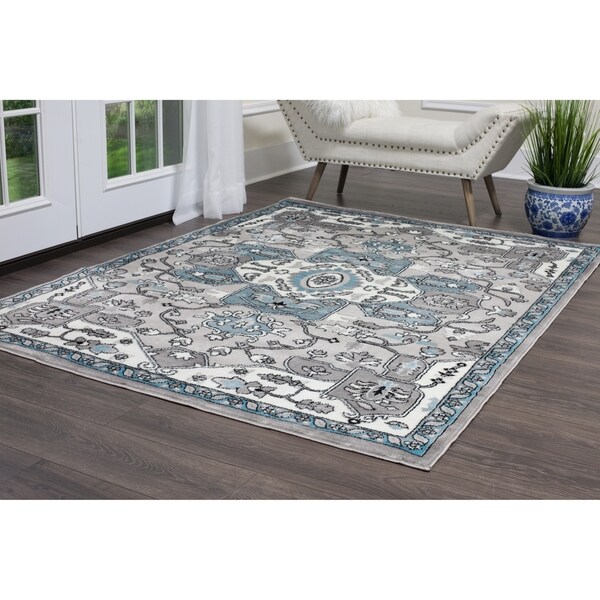Home Dynamix Boho Distressed Silver Area Rug