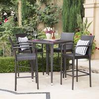Colbin Outdoor 5-piece Wicker 32-inch Square Bar Set by Christopher Knight Home