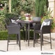 Landis Outdoor 5-piece Wicker 32-inch Square Bar Set by Christopher Knight Home - Thumbnail 1