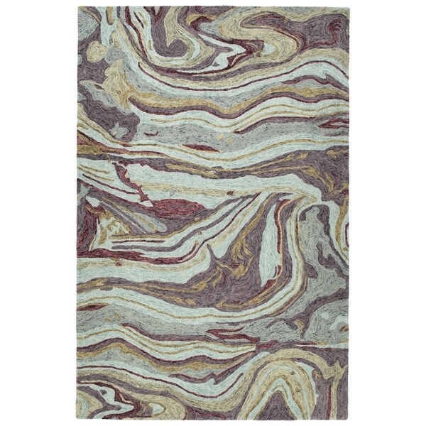 Hand-Tufted Artworks Aubergine Wool Rug - 5' x 7'9"