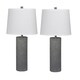 preview thumbnail 1 of 0, Fangio Lighting's 6228-2PK Pair Of 26 in. Contemporary Column Ceramic Table Lamps in a Gray Finish