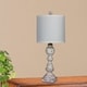preview thumbnail 2 of 0, Fangio Lighting's 6241CAW-2PK Pair Of 26 in. Distressed Balustrade Resin Table Lamps in a Cottage Antique White Finish