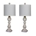 Fangio Lighting's 6241CAW-2PK Pair Of 26 in. Distressed Balustrade Resin Table Lamps in a Cottage Antique White Finish