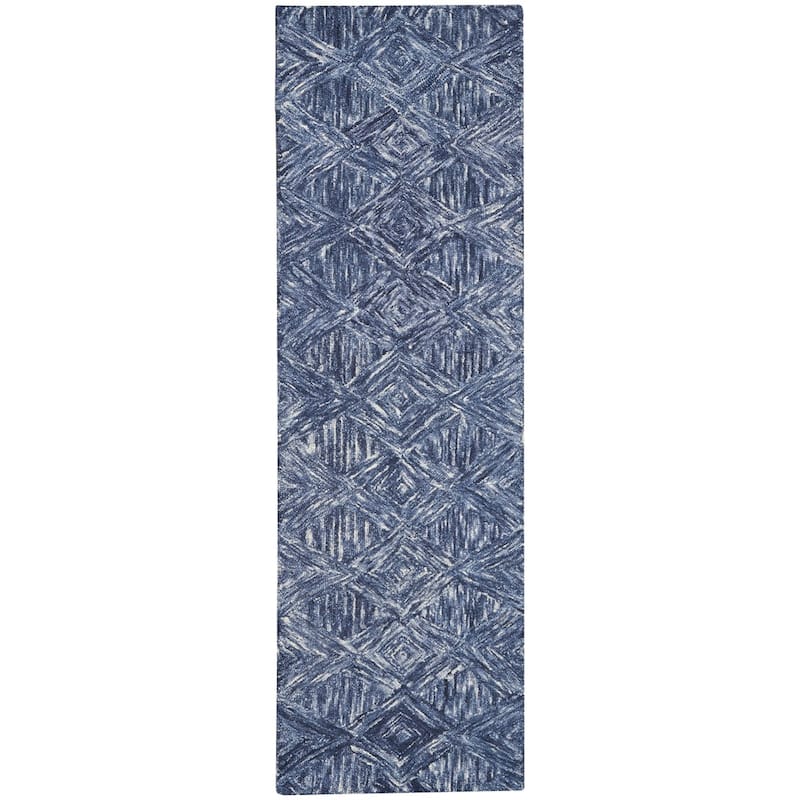 Nourison Linked Geometric Diamond Area Rug.