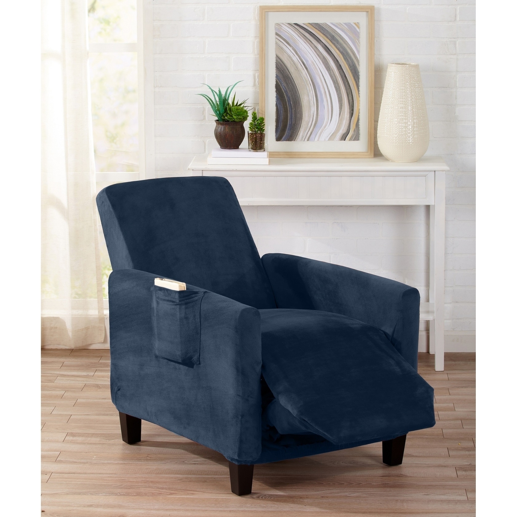 great bay home stretch fit velvet recliner slipcover