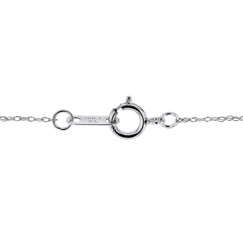 Annello by Kobelli 10k White Gold 1/10ct TDW Religious Cross Pendant and Chain