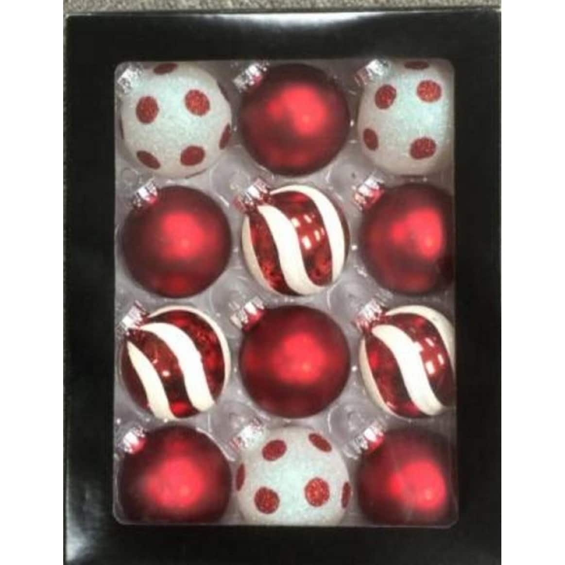 red and white glass ornaments