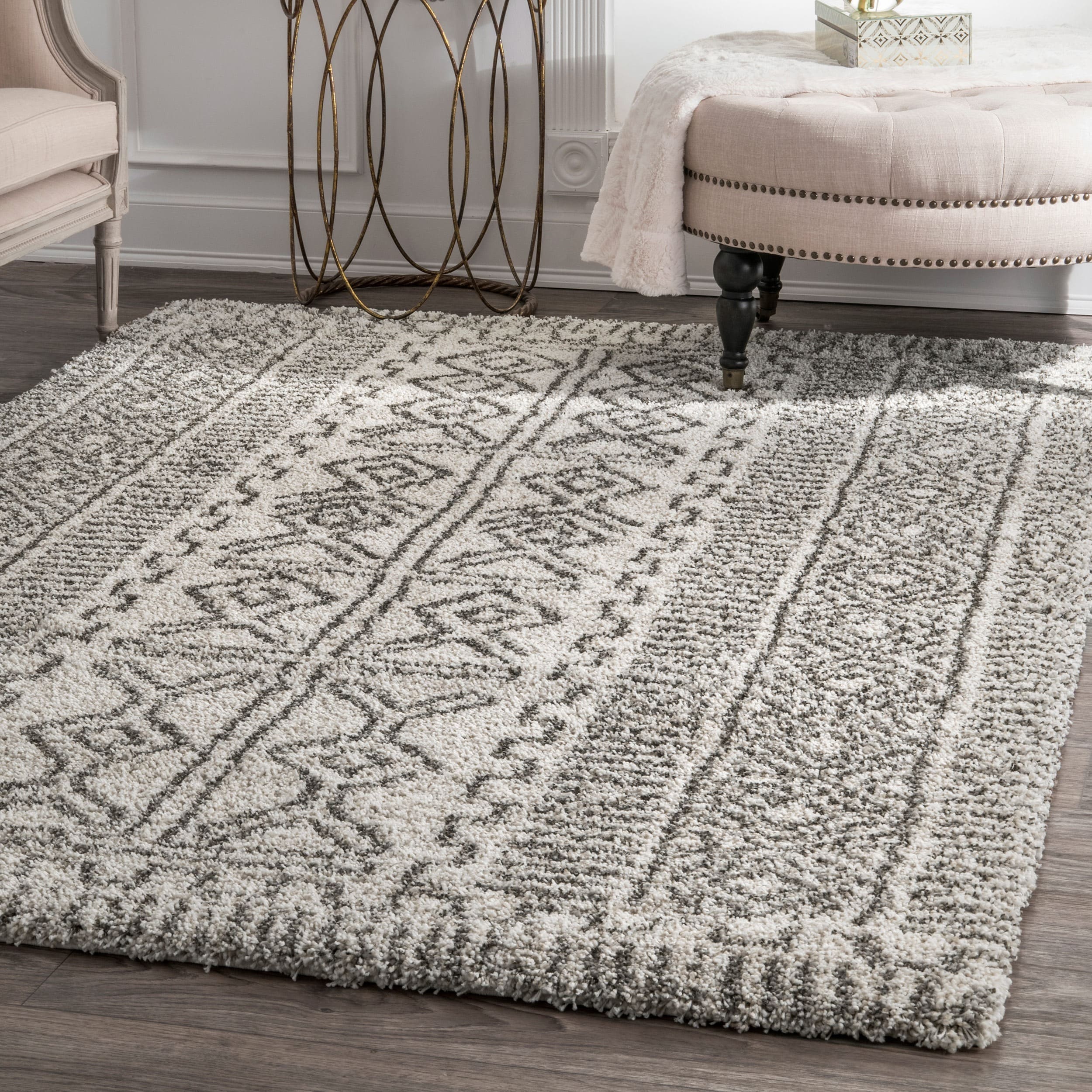Nuloom Moroccan Inspired Luxuries Soft And Plush Abstract Tribal Nuloom Moroccan Inspired Luxuries Soft And Plush Abstract Tribal Ivory Rug