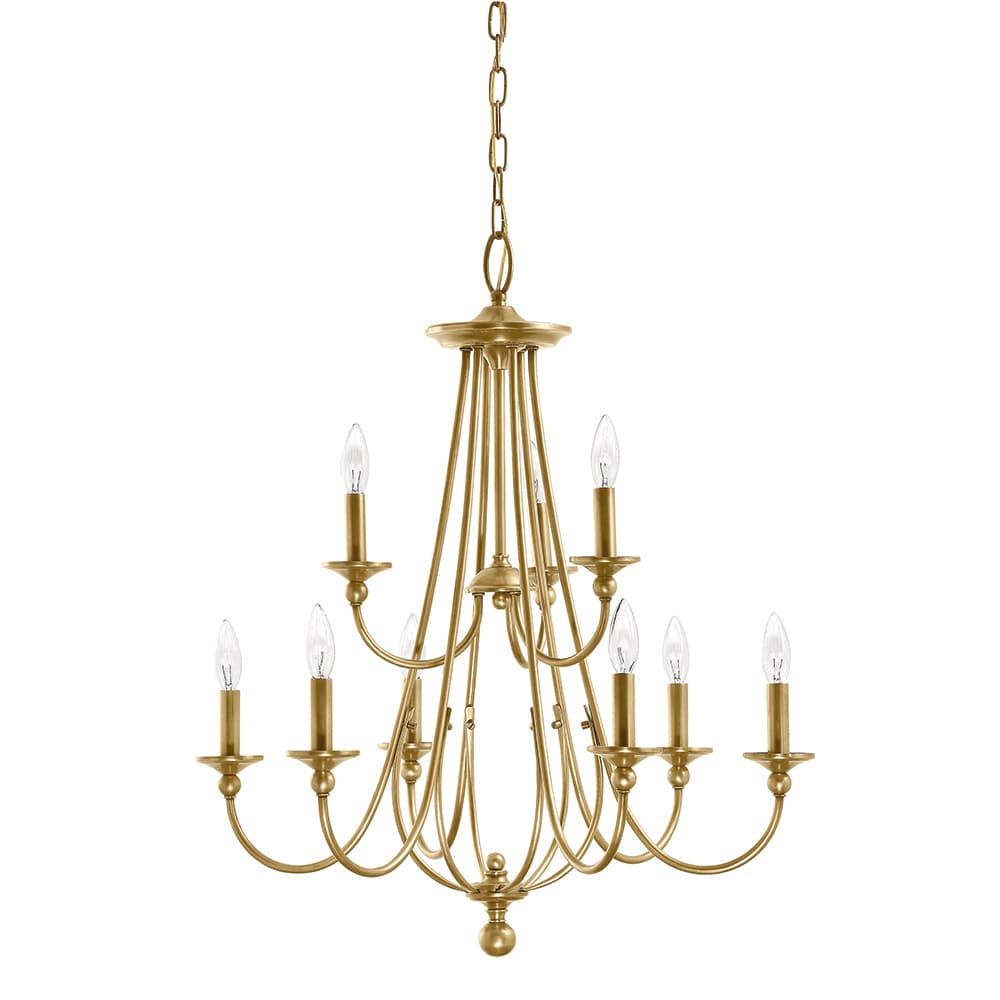 Aztec Lighting Traditional 9-light Natural Brass Chandelier - Chandeliers For Bedrooms by Overstock.com