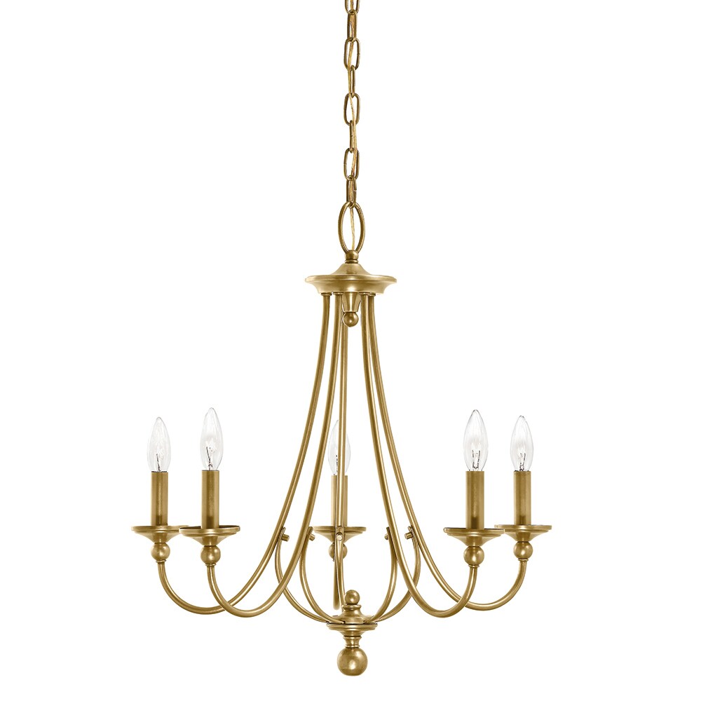 Aztec Lighting Traditional 5-light Natural Brass Chandelier - Chandeliers For Bedrooms by Overstock.com