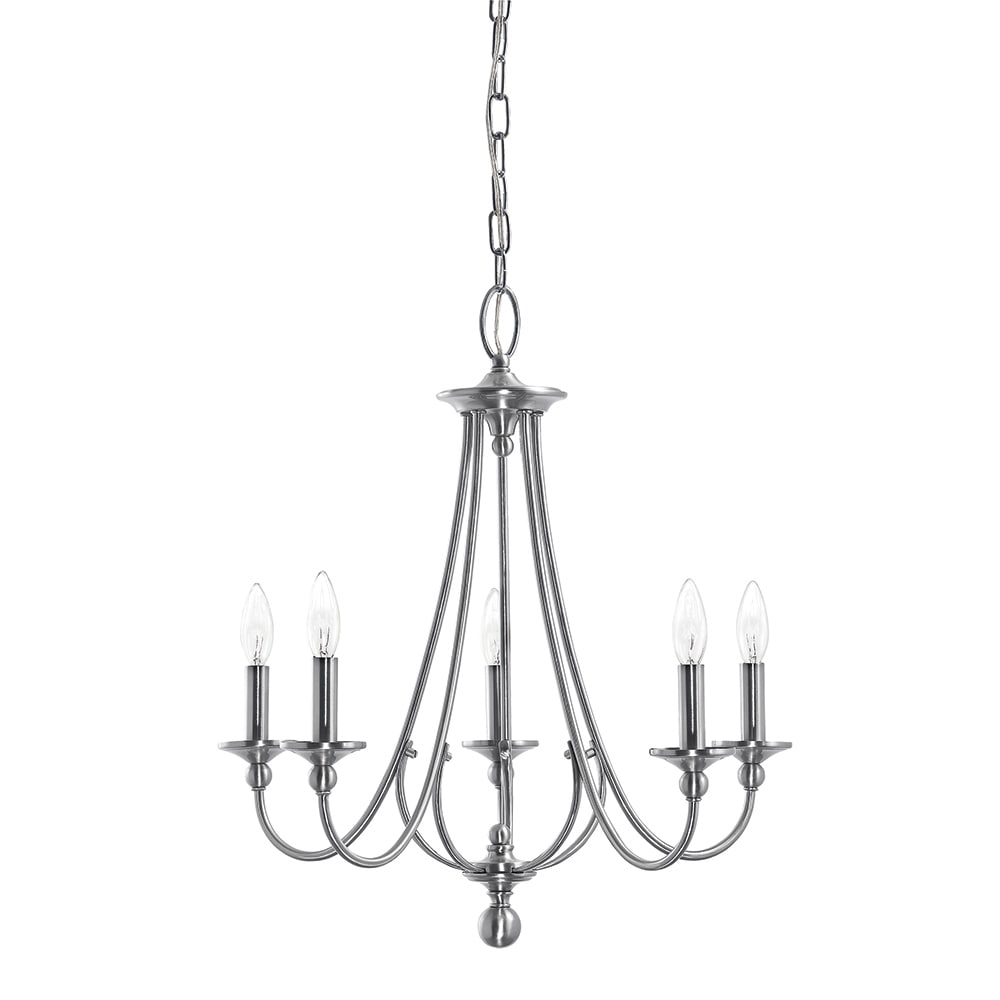 Aztec Lighting Traditional 5-light Brushed Nickel Chandelier - Chandeliers For Bedrooms by Overstock.com