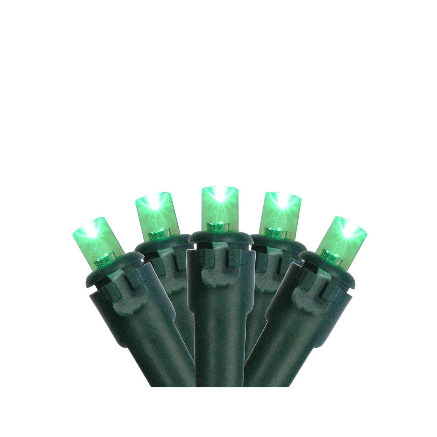 Green LED Wide Angle Christmas Lights - Green Wire