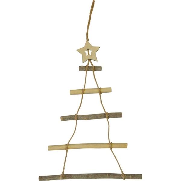 Hanging Twig Tree with Star Christmas Decoration - Overstock - 18057480