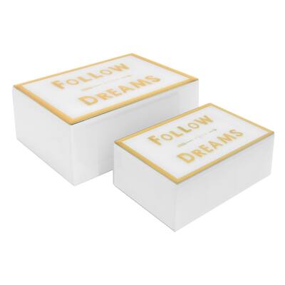 Three Hands Set Of Two Glass Mirrored Boxes