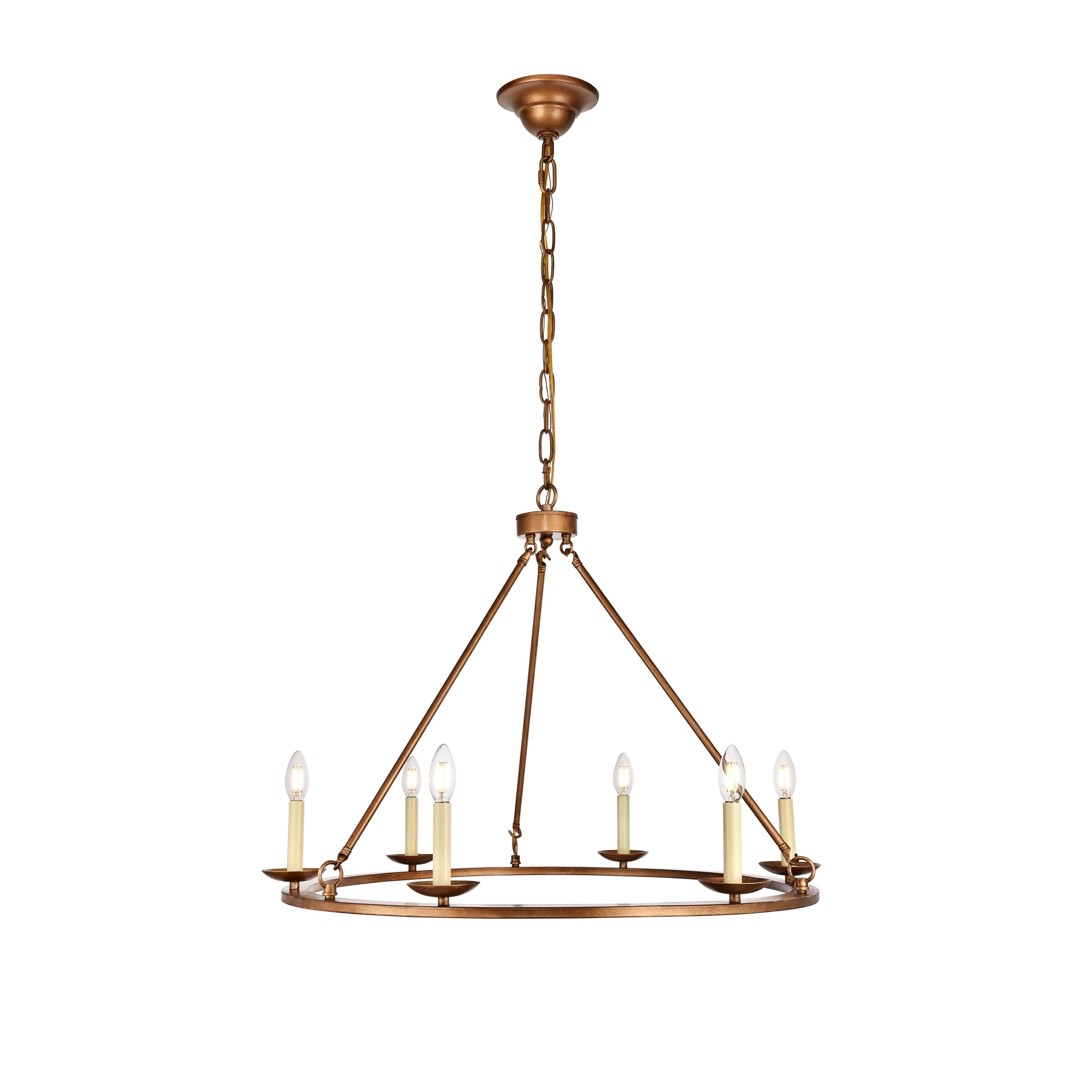 Maine Collection Chandelier D32.4 H23.25 Lt:6 Vintage Gold Finish (vintage gold) - Chandeliers For Bedrooms by Overstock.com