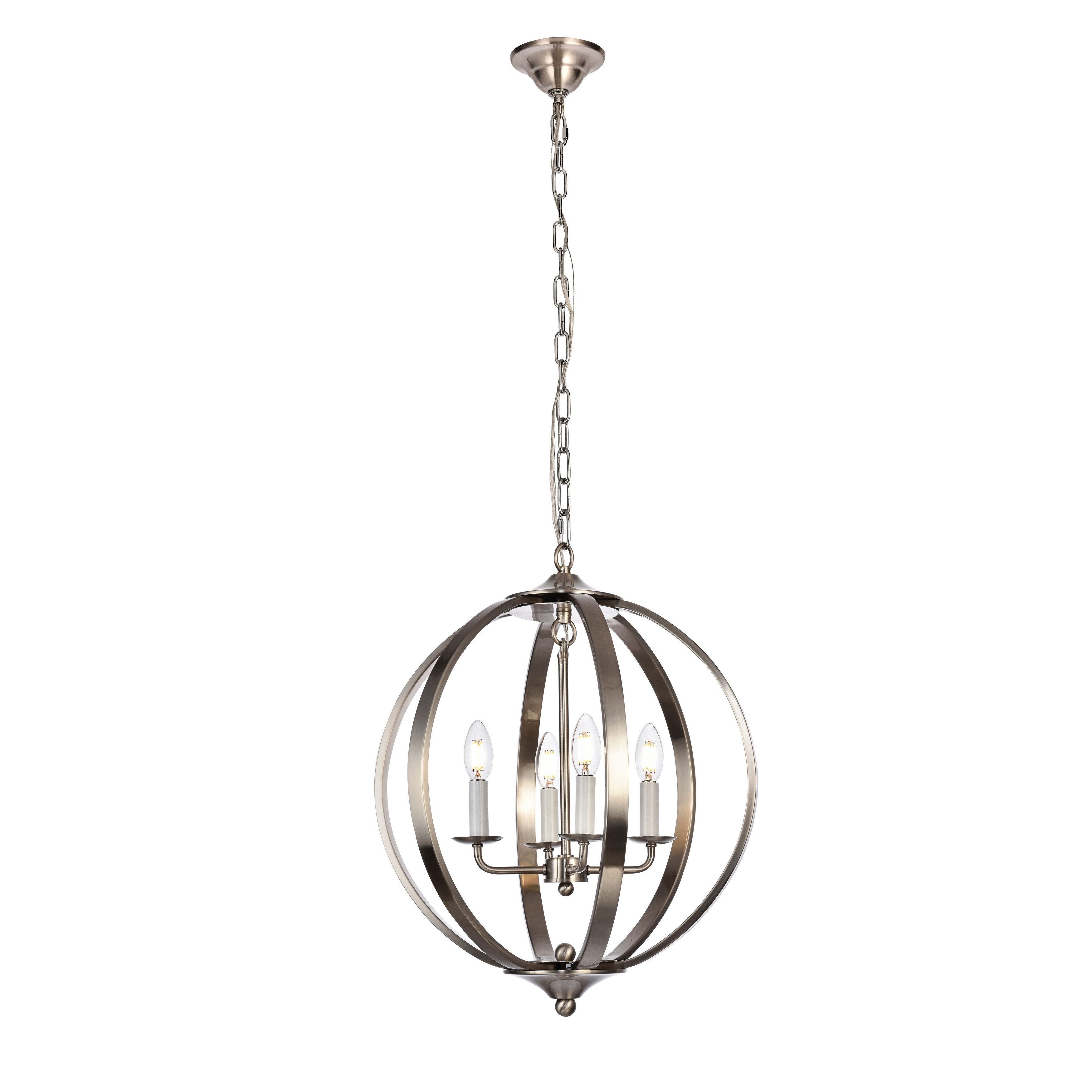 Marlow Collection Pendant D18 H22.5 Lt:4 Burnished Nickel Finish (burnished nickel) - Chandeliers For Bedrooms by Overstock.com