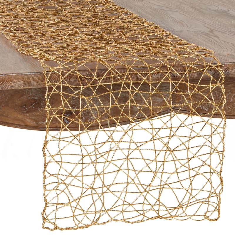 Wire Nest Design Runner - 16"x72" - Gold