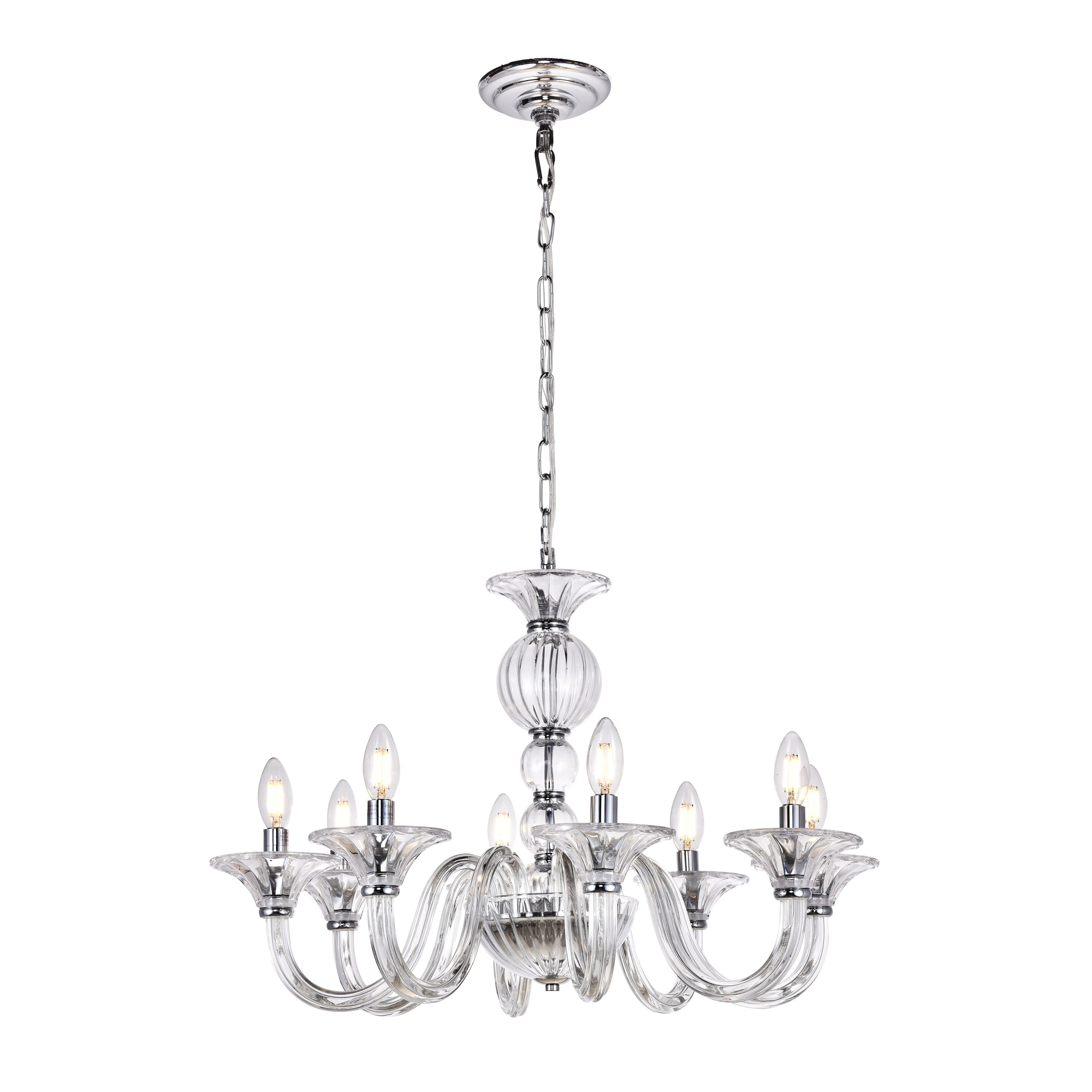 Vale Collection Chandelier D27 H18 Lt:8 Chrome Finish (Chrome) - Chandeliers For Bedrooms by Overstock.com