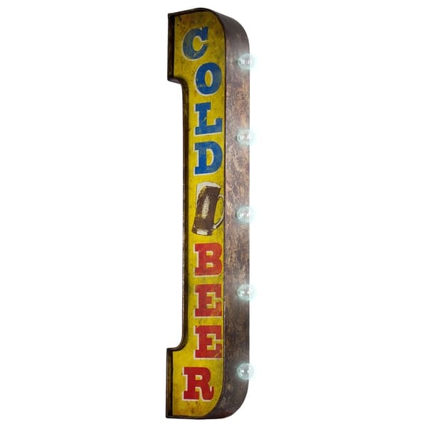 Ice Cold Beer Okuna Outpost Retro Metal Sign for Bars 15.7 x 5.5 in, Red Ice Cold Beer Okuna Outpost Retro Metal Sign for Bars 15.7 x 5.5 in, Red