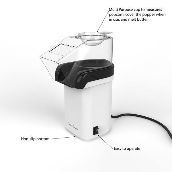 Shop Hot Air Popcorn Popper Electric Popcorn Maker Machine For Healthy Oil Free By Classic Cuisine Overstock 18058334