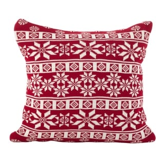 Winter Snowflake Nordic Design Accent Cushion Poly Filled Throw Pillow